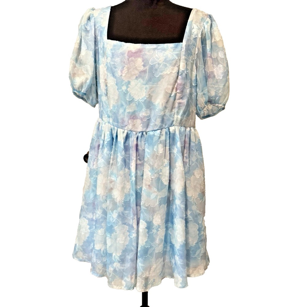 Things Between Women's Piper Dress Short Mini Blue Floral Large Floral Fairy New